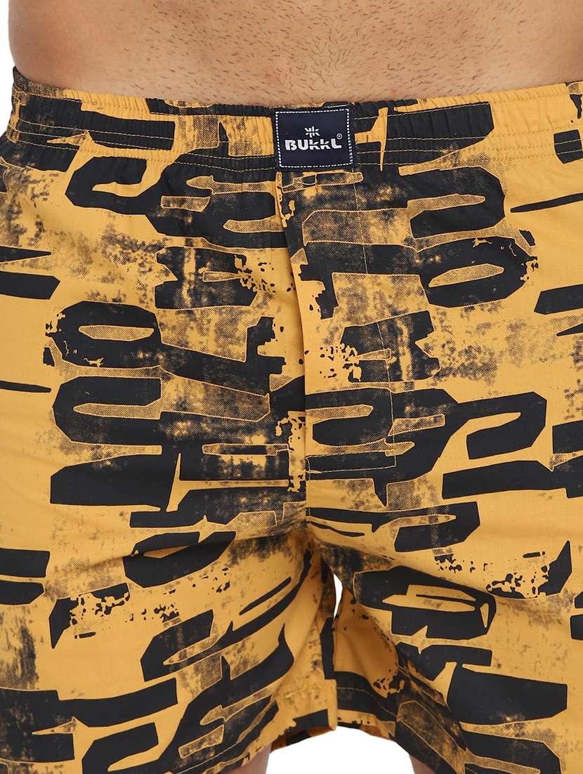 men yellow printed mid rise boxer - 21675136 -  Standard Image - 5