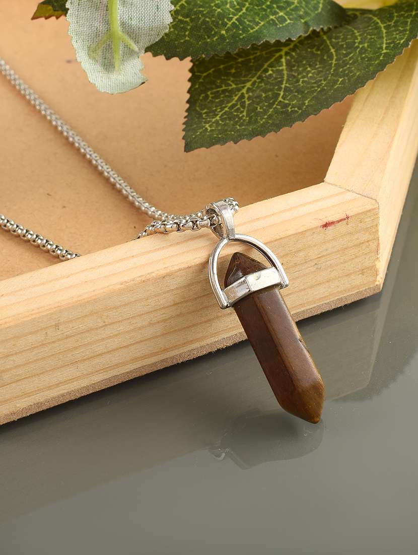men energised stone pendant with chain 