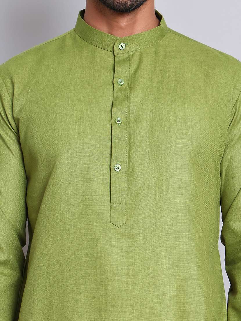 men solid mandarin neck long kurta - 21675165 -  Standard Image - 5