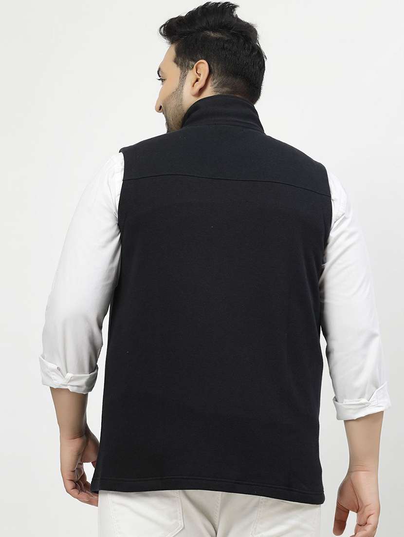 men solid sleeveless casual jacket - 21675216 -  Standard Image - 3