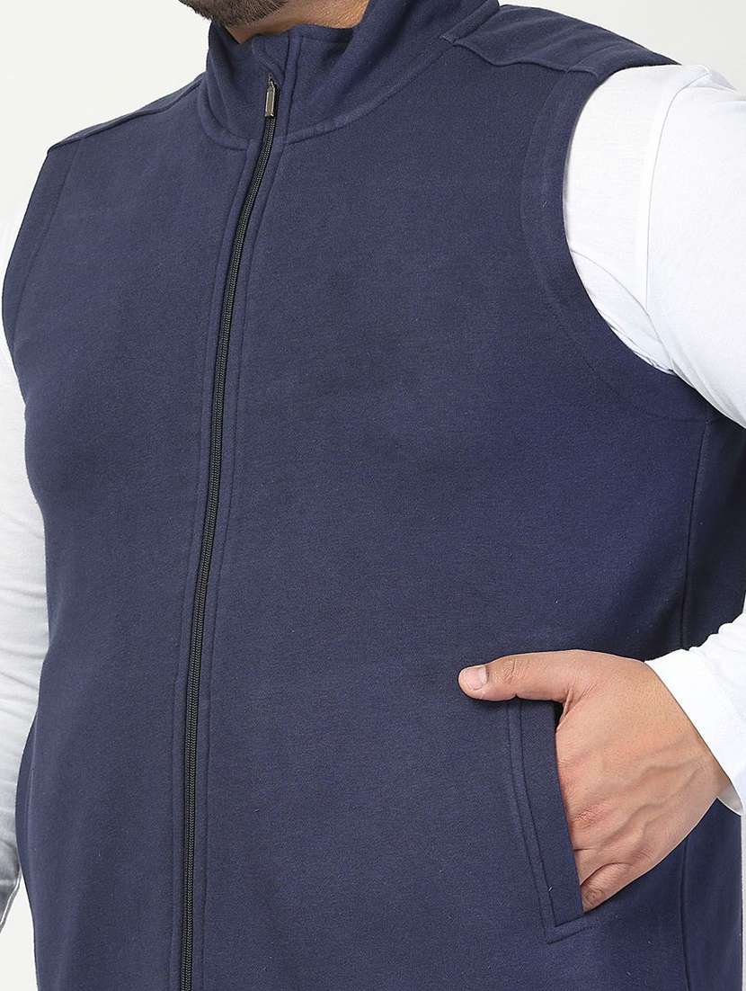 men solid plus size casual jacket - 21675222 - Standard Image - 5