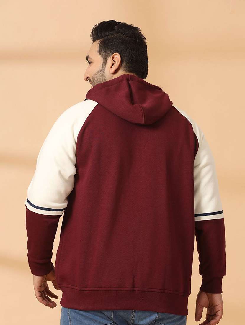 men color block zipper plus size sweatshirt - 21675237 -  Standard Image - 3