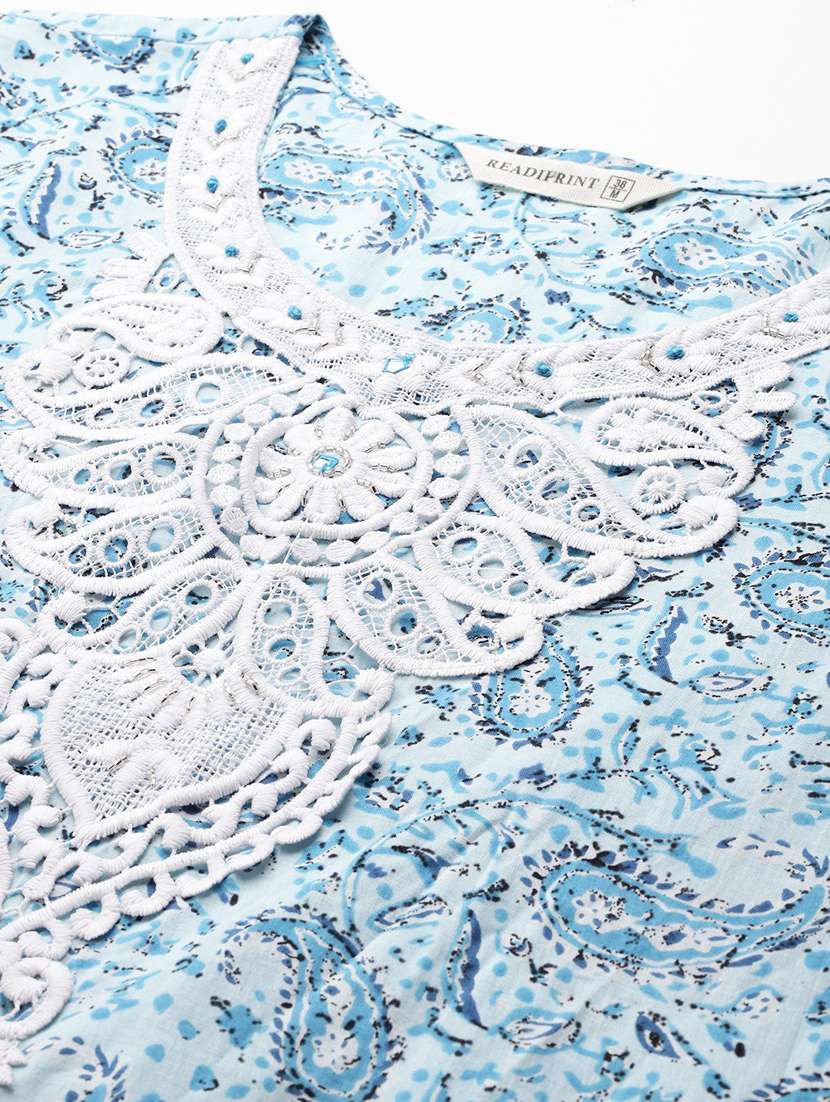 women three quarter sleeve kurta pant with dupatta set - 21675302 -  Standard Image - 3