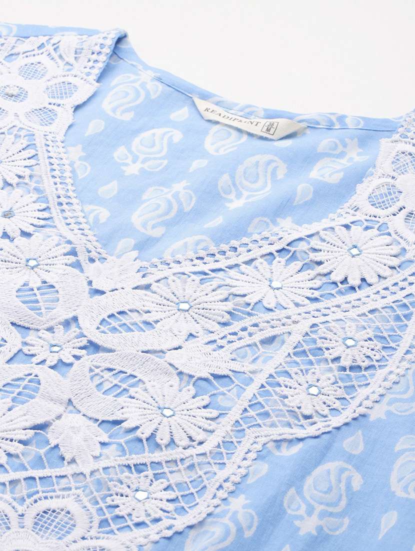 women three quarter sleeve kurta pant with dupatta set - 21675304 -  Standard Image - 3