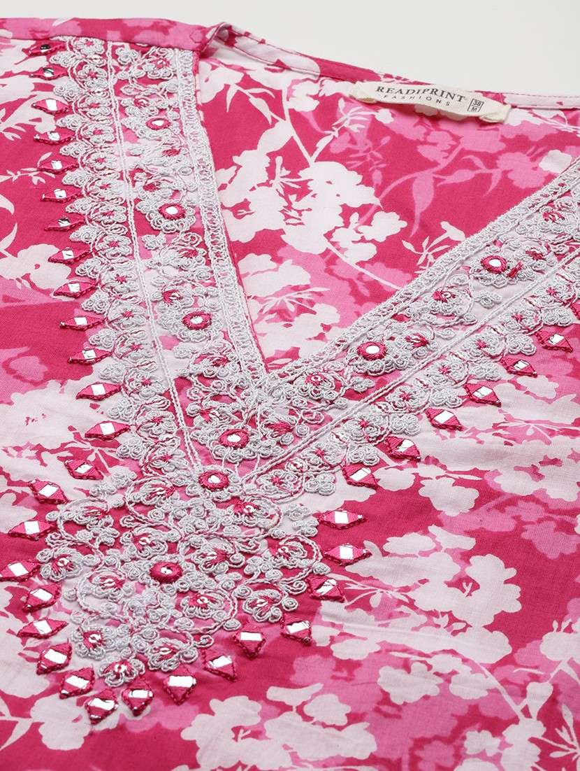 women three quarter sleeve kurta pant with dupatta set - 21675326 -  Standard Image - 3