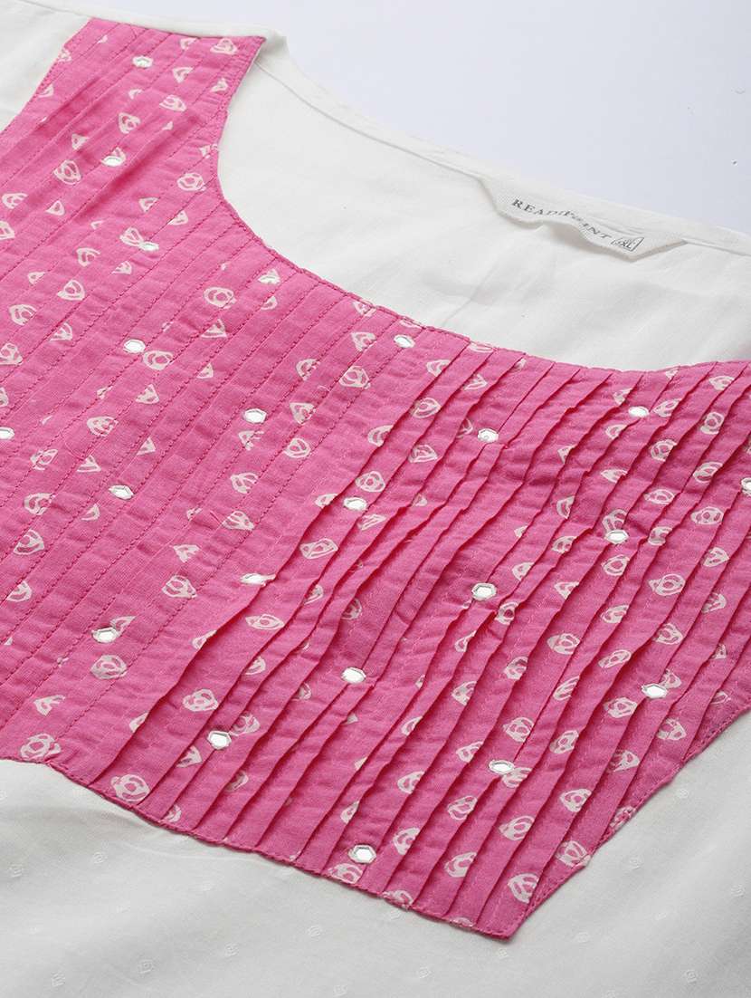 women plus size three quarter sleeve kurta pant with dupatta set - 21675348 -  Standard Image - 3