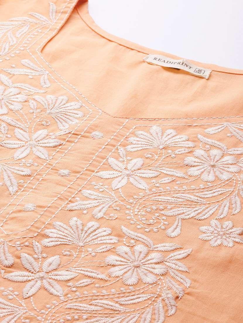 women plus size three quarter sleeve kurta pant with dupatta set - 21675352 -  Standard Image - 3