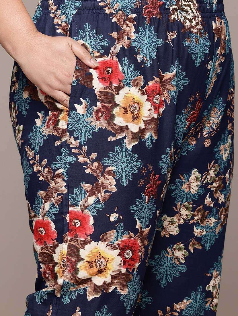 women plus size floral printed kurta pant set - 21675364 - Standard Image - 5