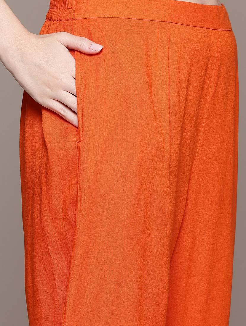women three quarter sleeve anarkali kurta pant with dupatta set - 21675380 - Standard Image - 5