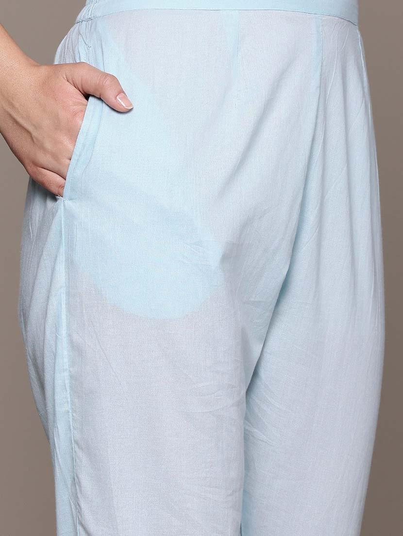 women solid mandarin neck kurta pant set with dupatta - 21675383 - Standard Image - 5