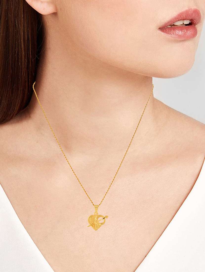 memoir brass goldplated arrow in heart love struck cupid heartshape fashion pendant - 21675430 -  Standard Image - 3