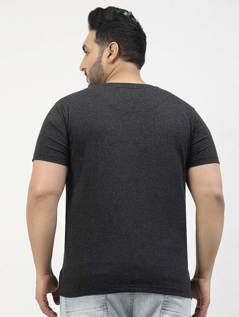 men chest print round neck plus t-shirt - 21675455 -  Standard Image - 3
