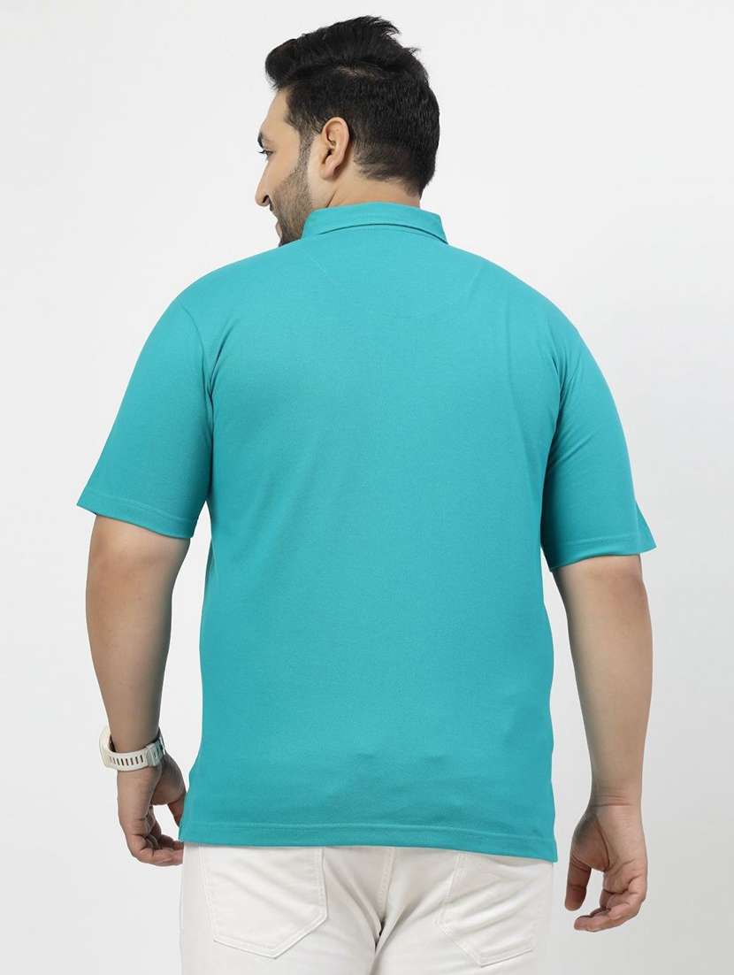 men solid plus size polo t-shirt - 21675485 -  Standard Image - 3