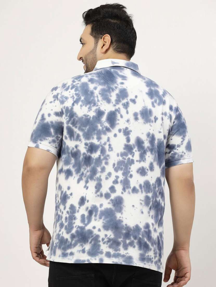 men tie & dye plus size polo t-shirt - 21675489 -  Standard Image - 3