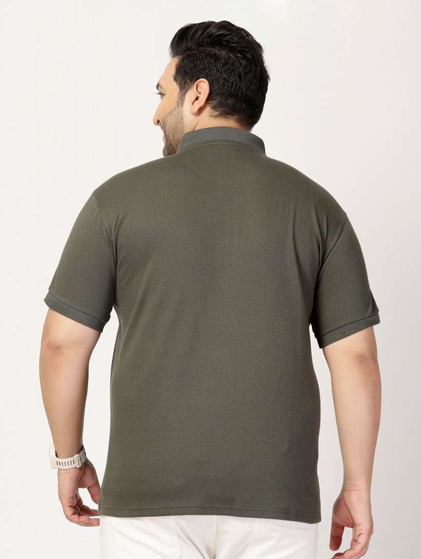men solid plus size polo t-shirt - 21675496 -  Standard Image - 3