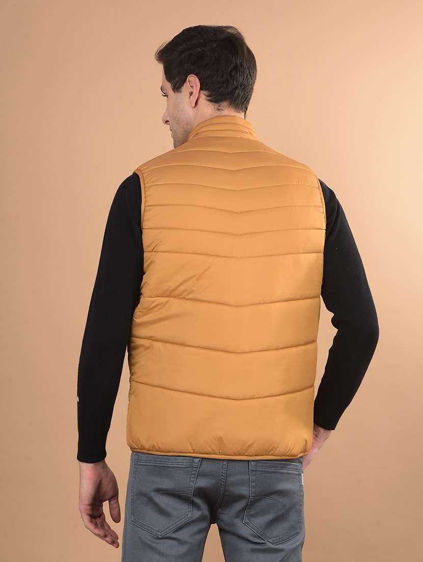 men solid sleeveless puffer jacket - 21675696 - Standard Image - 3