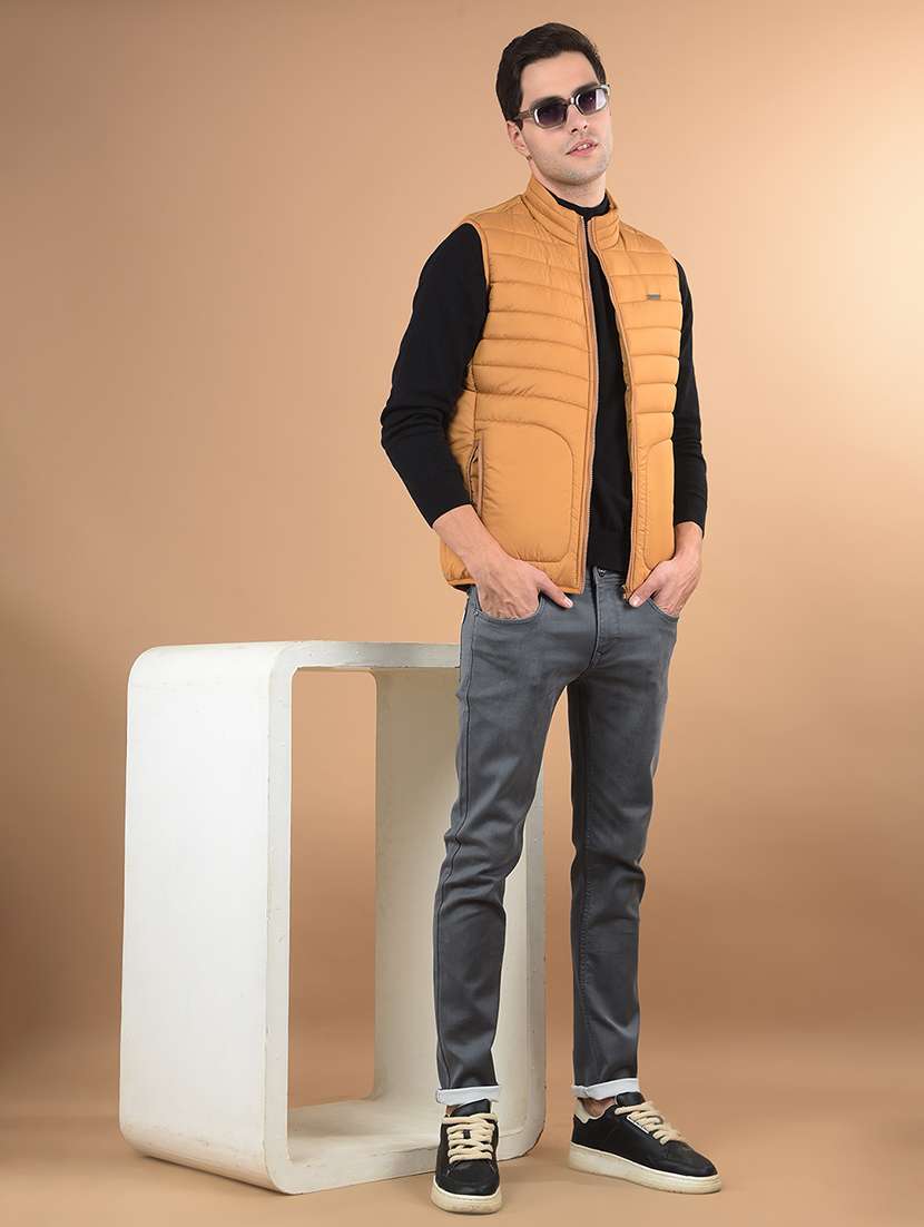 men solid sleeveless puffer jacket - 21675696 - Standard Image - 5