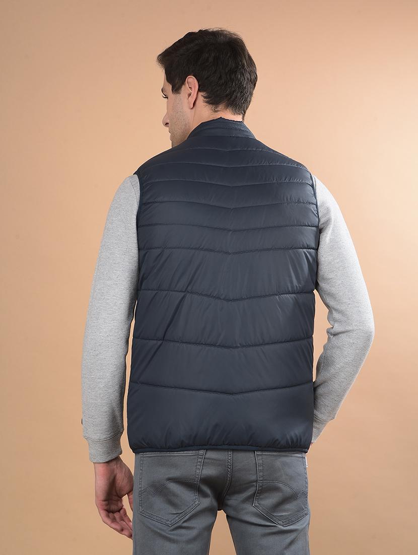 men solid sleeveless puffer jacket - 21675697 - Standard Image - 3