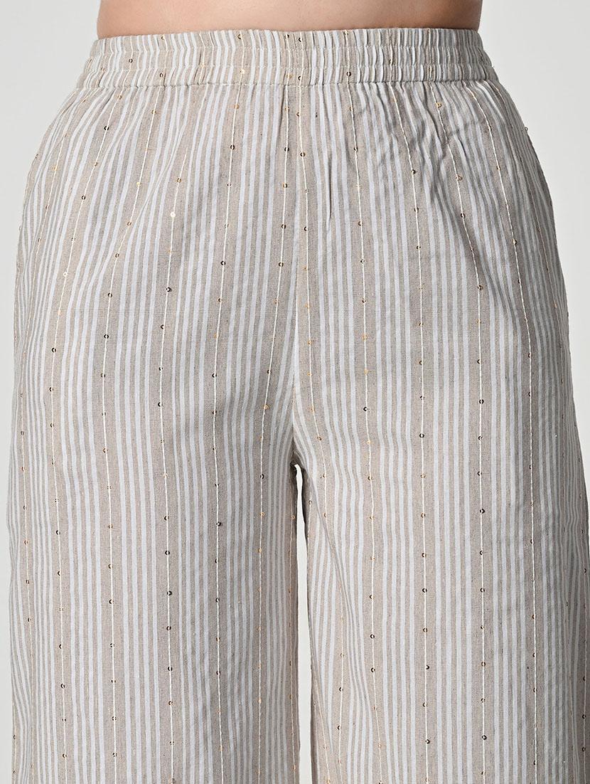 women striped high rise palazzo with pocket - 21675705 - Standard Image - 5