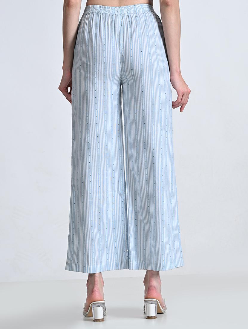 women striped high rise palazzo with pocket - 21675706 - Standard Image - 3