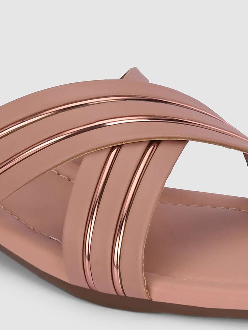 women peach slip on sandal - 21676035 -  Standard Image - 5