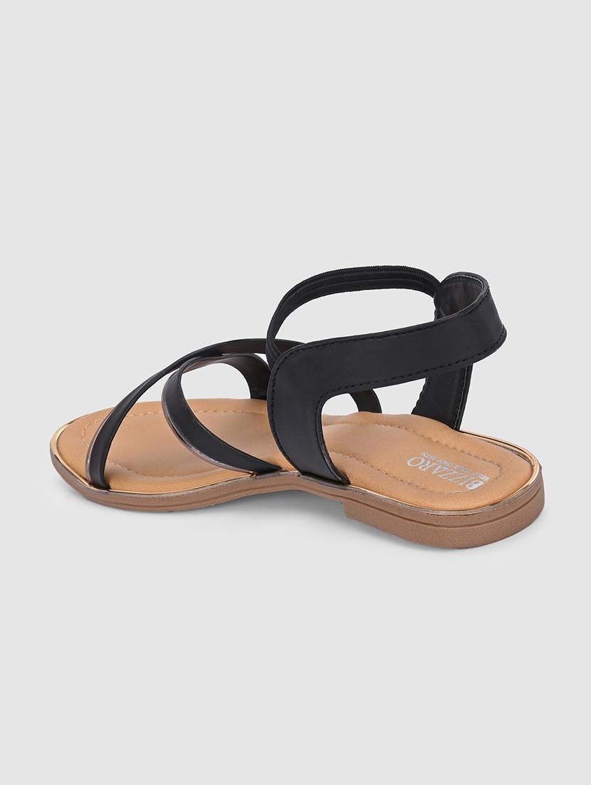 women black ankle strap sandal - 21676036 - Standard Image - 3