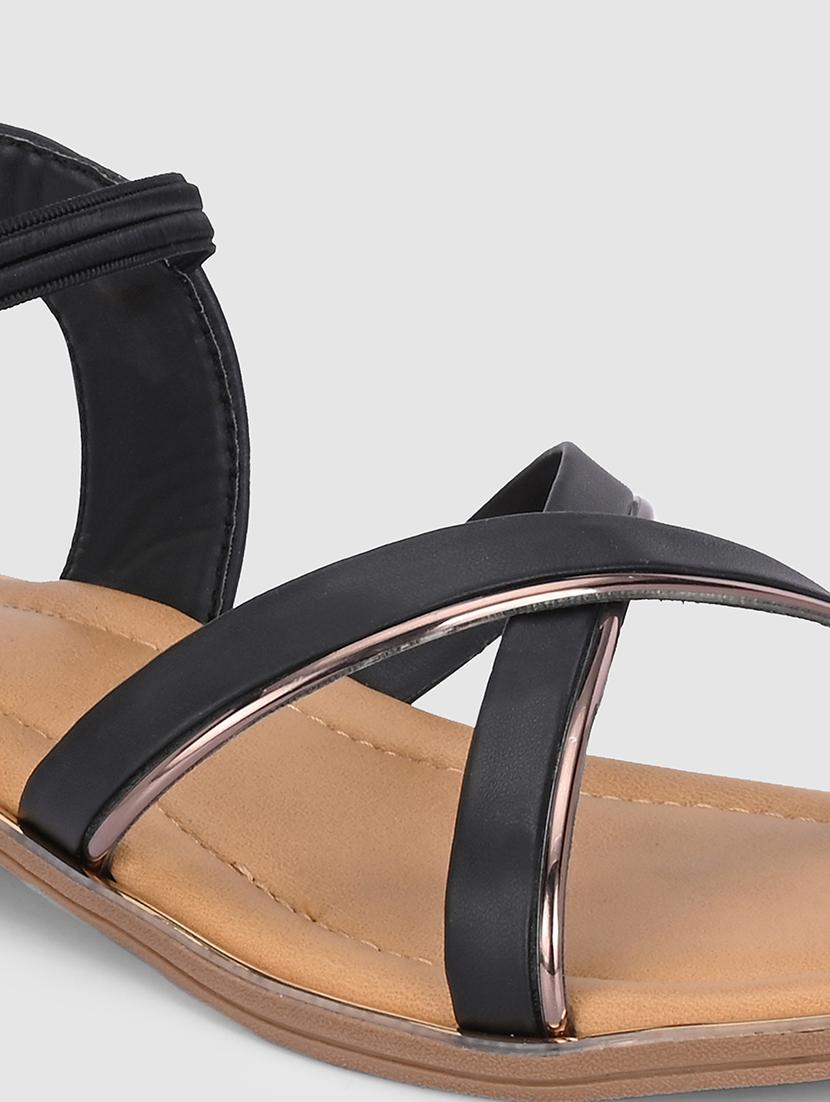 women black ankle strap sandal - 21676036 - Standard Image - 5