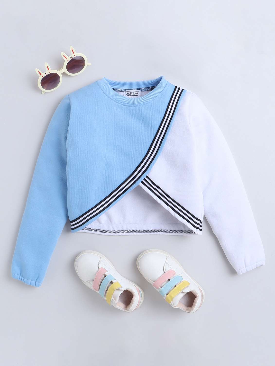 girls color block long sleeve sweatshirt - 21676041 - Zoom Image - 0