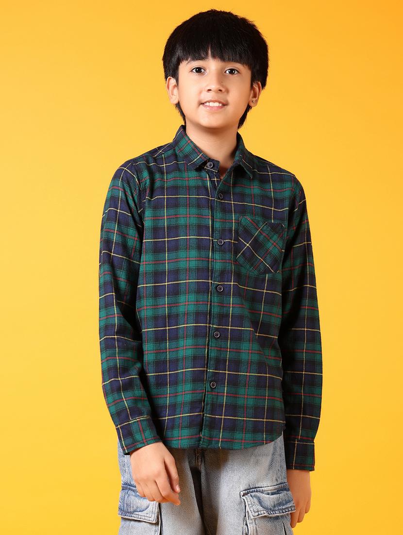 boys long sleeves checkered shirt - 21676129 - Zoom Image - 0