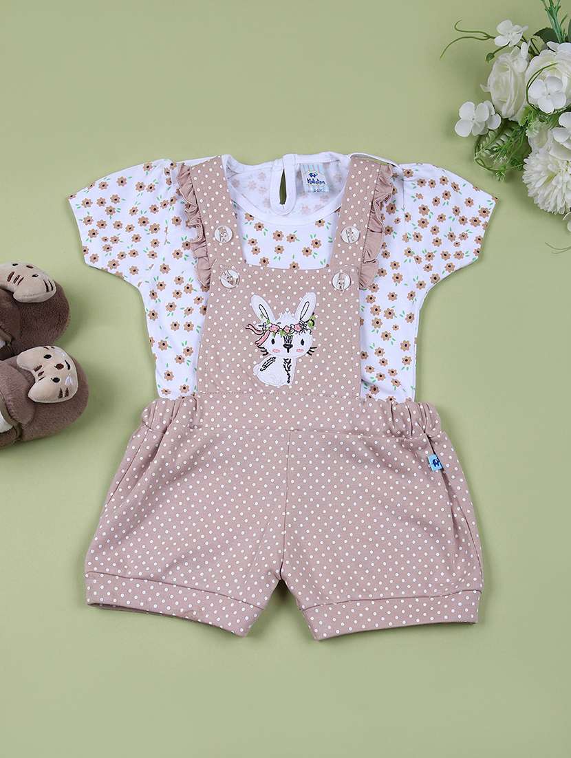 girls printed top & dungaree set - 21676136 - Zoom Image - 0