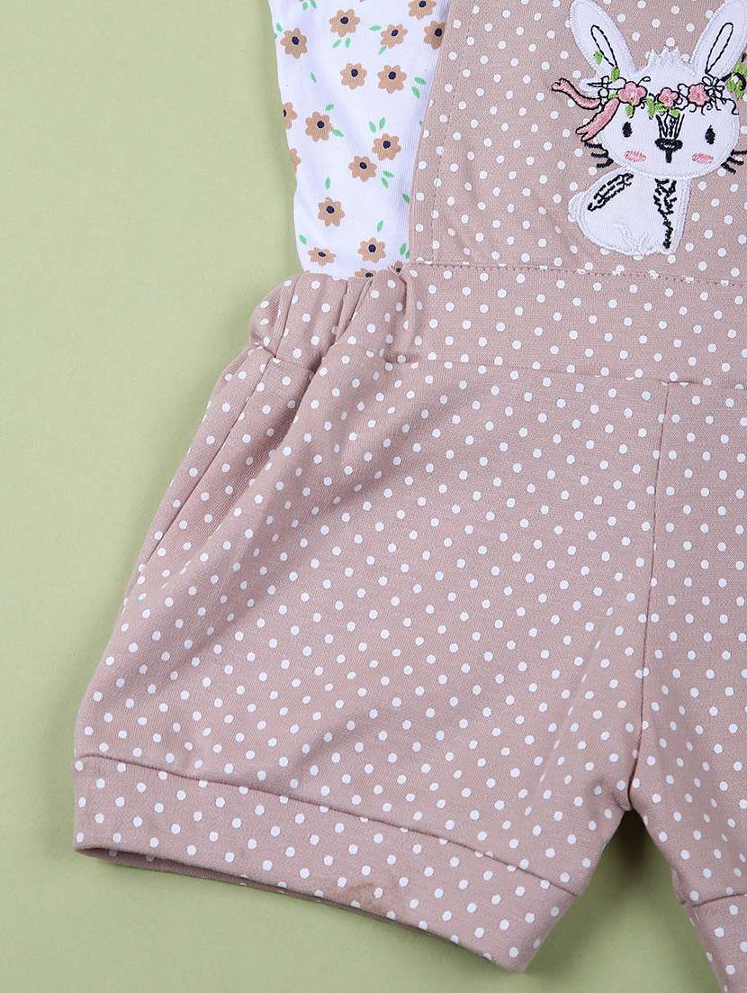 girls printed top & dungaree set - 21676136 - Standard Image - 3