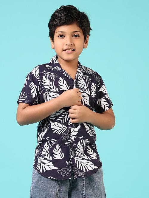 boys printed cuban collared short sleeves shirt - 21676147 -  Standard Image - 0