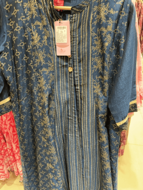 indigo blue poly silk kurta - 21676151 - Zoom Image - 0