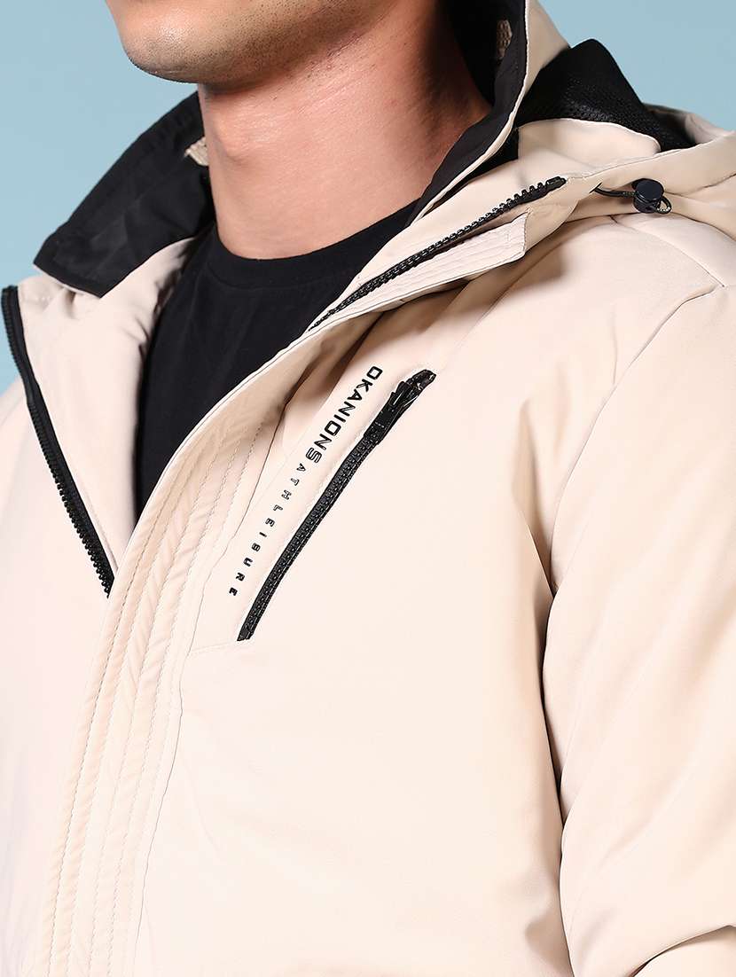 men long sleeves solid bomber jacket - 21676164 -  Standard Image - 5