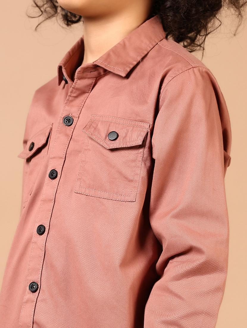 boys solid collared long sleeves shirt - 21676167 - Standard Image - 5