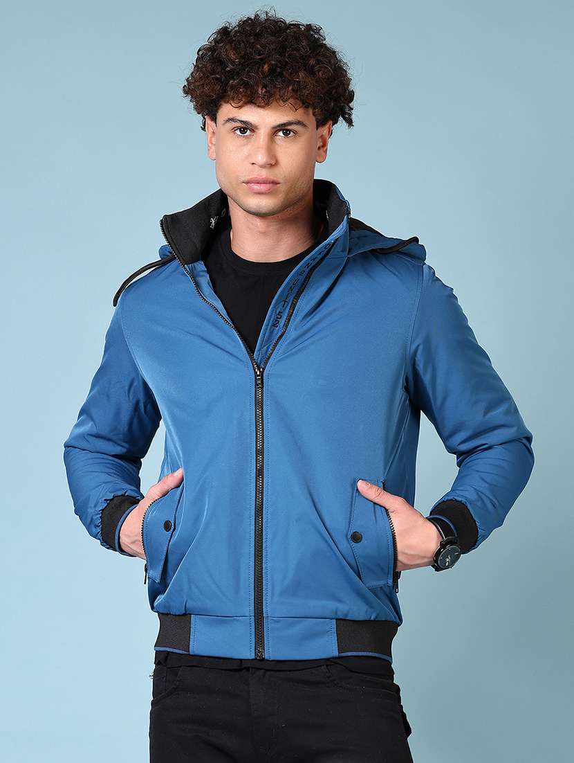 men long sleeves solid casual jacket - 21676177 -  Zoom Image - 0