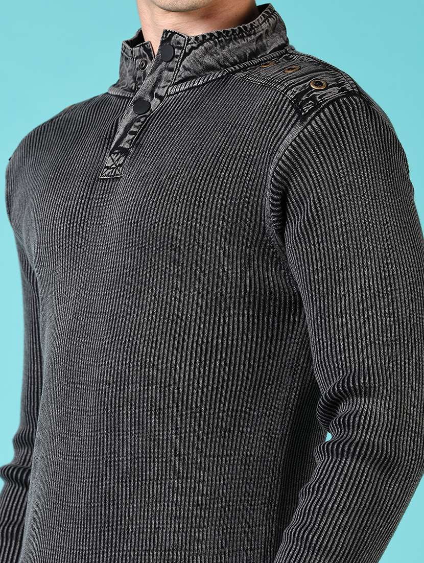 men solid long sleeve pullover sweater - 21676227 -  Standard Image - 5