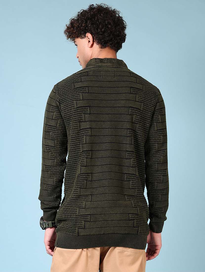 men self design long sleeve pullover sweater - 21676230 -  Standard Image - 3