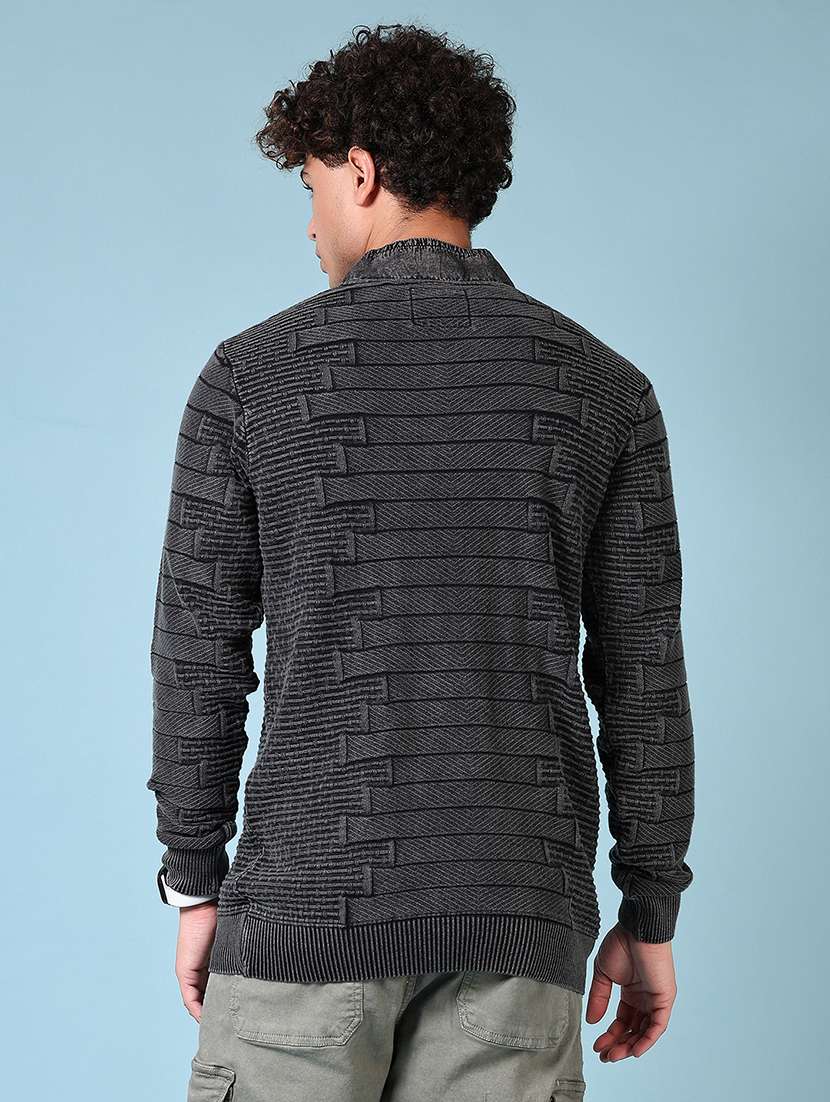 men self design long sleeve pullover sweater - 21676234 -  Standard Image - 3