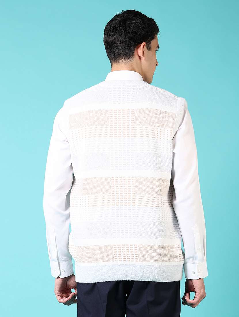 men self design sleeveless pullover sweater - 21676238 -  Standard Image - 3