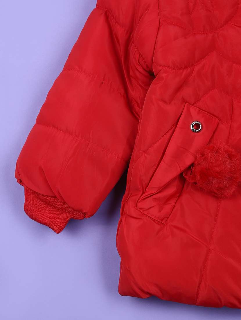 girls red long sleeve quilted jacket - 21676254 -  Standard Image - 3