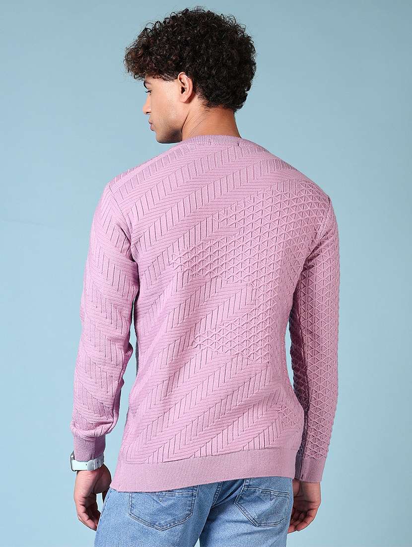 men self design long sleeve pullover sweater - 21676355 -  Standard Image - 3