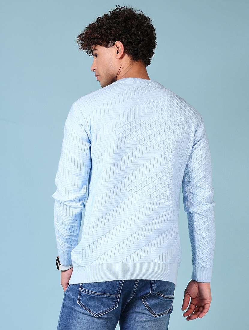 men self design long sleeve pullover sweater - 21676358 -  Standard Image - 3