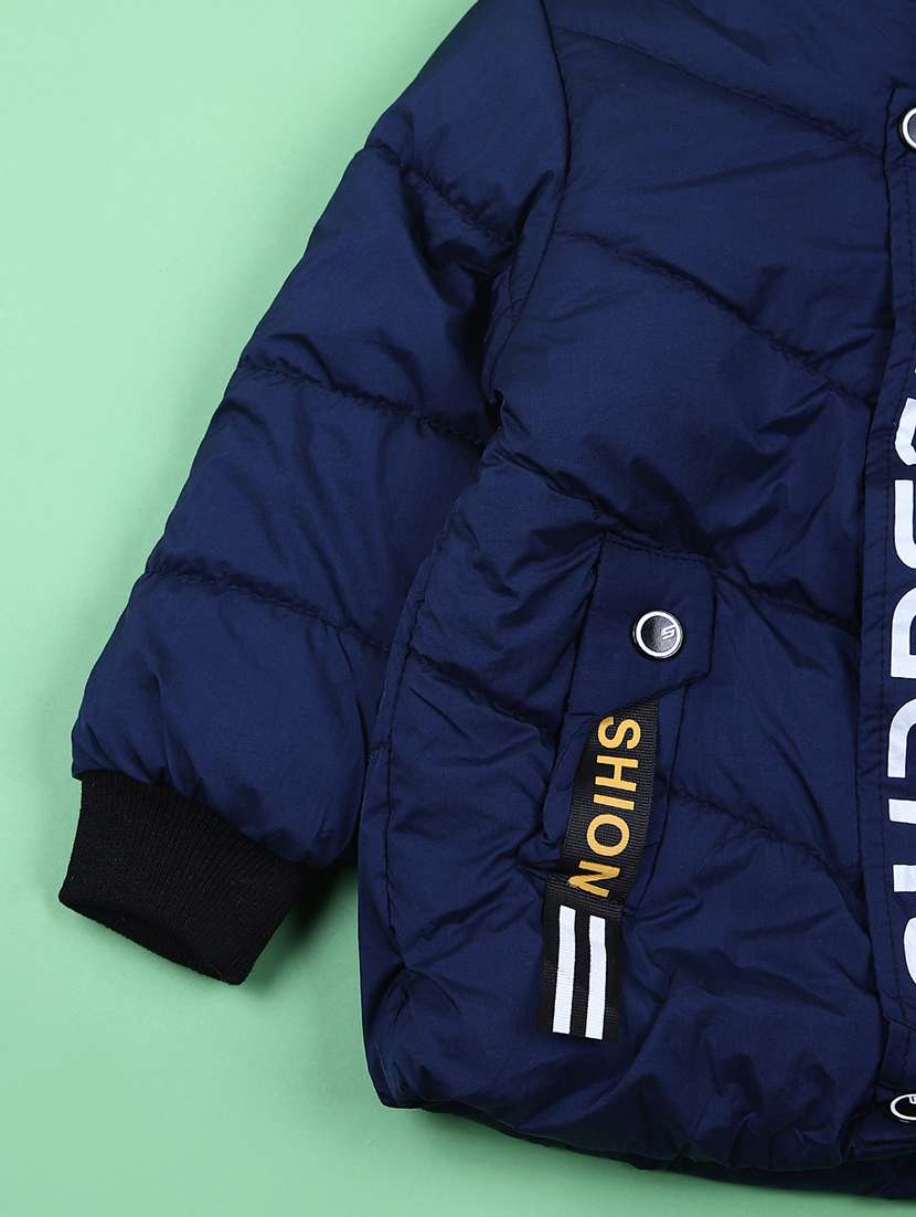 boys solid long sleeve hoodee quilted jacket - 21676367 -  Standard Image - 3