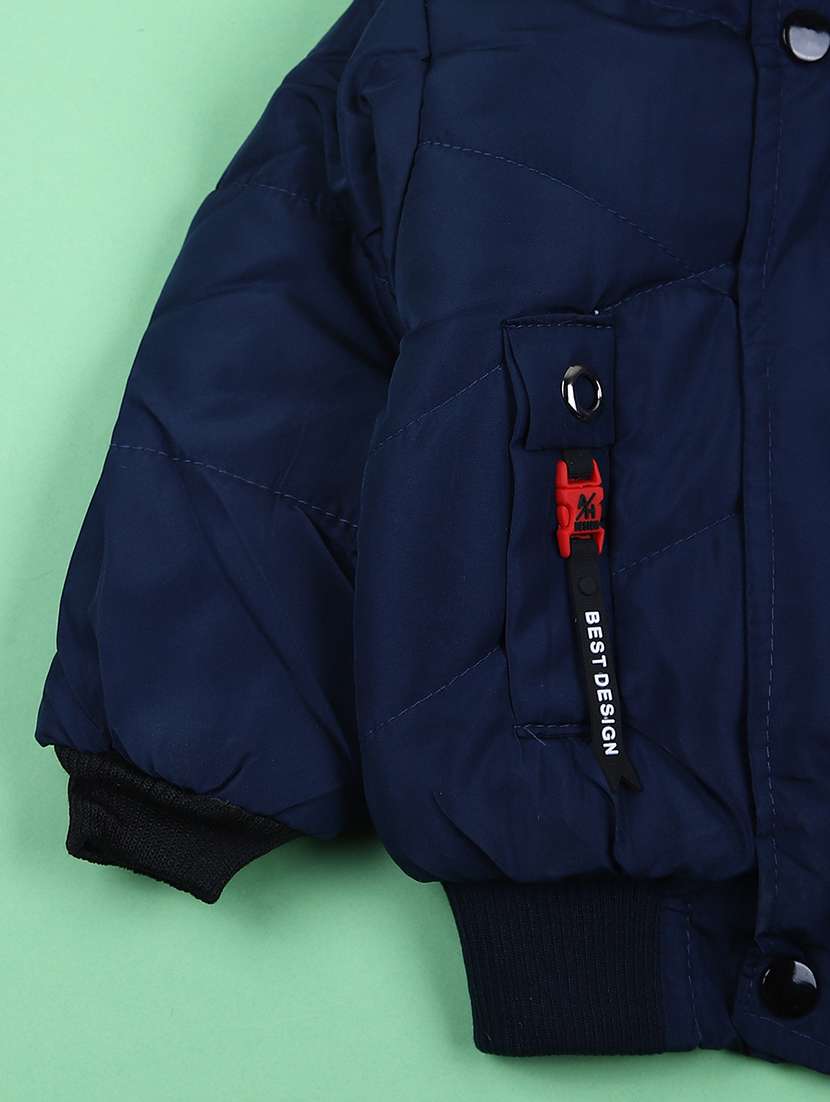 boys solid long sleeve hoodee quilted jacket - 21676368 -  Standard Image - 3