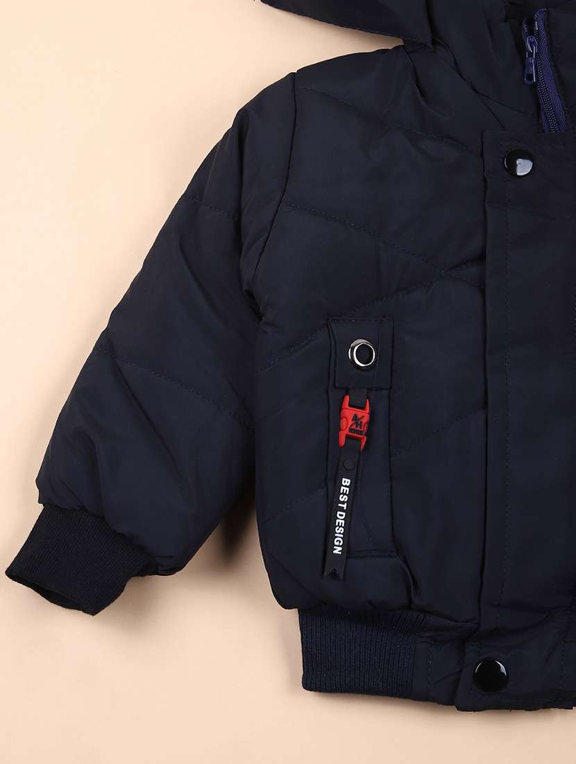 boys solid long sleeve hoodee quilted jacket - 21676369 -  Standard Image - 3