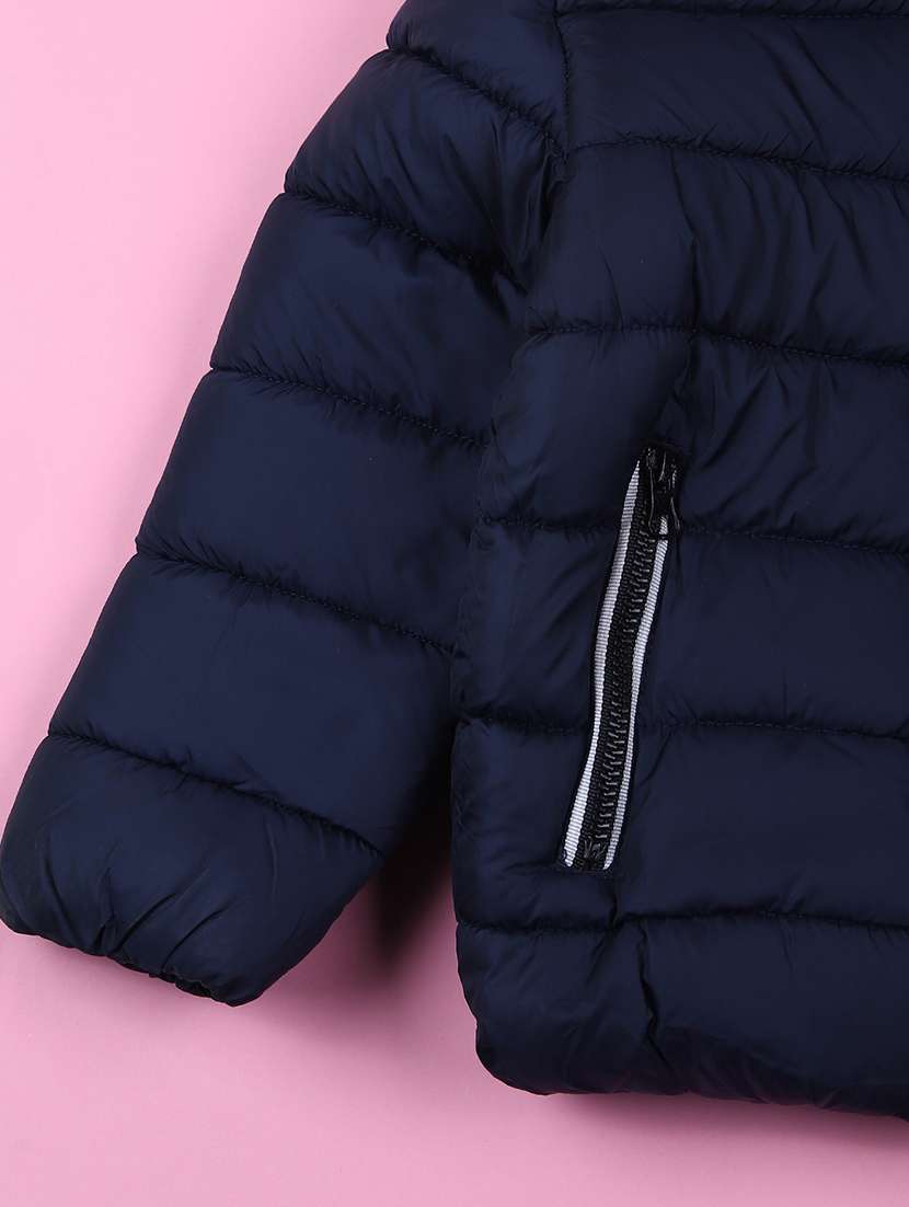 Boys Solid Long Sleeve Hoodee Quilted Jacket - 21676370 -  Standard Image - 3