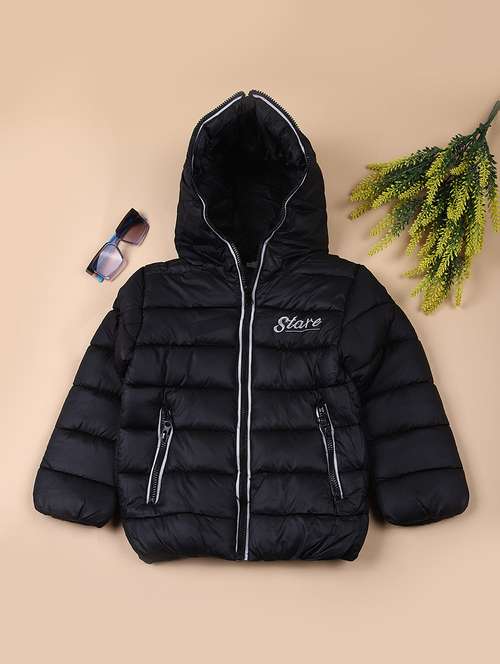 boys solid long sleeve hooded quilted jacket - 21676371 -  Standard Image - 0