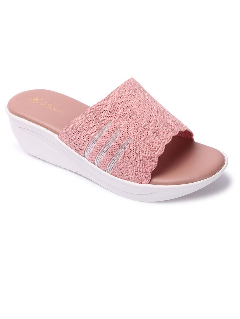 pink leatherette slip on sandals - 21676683 -  Zoom Image - 0