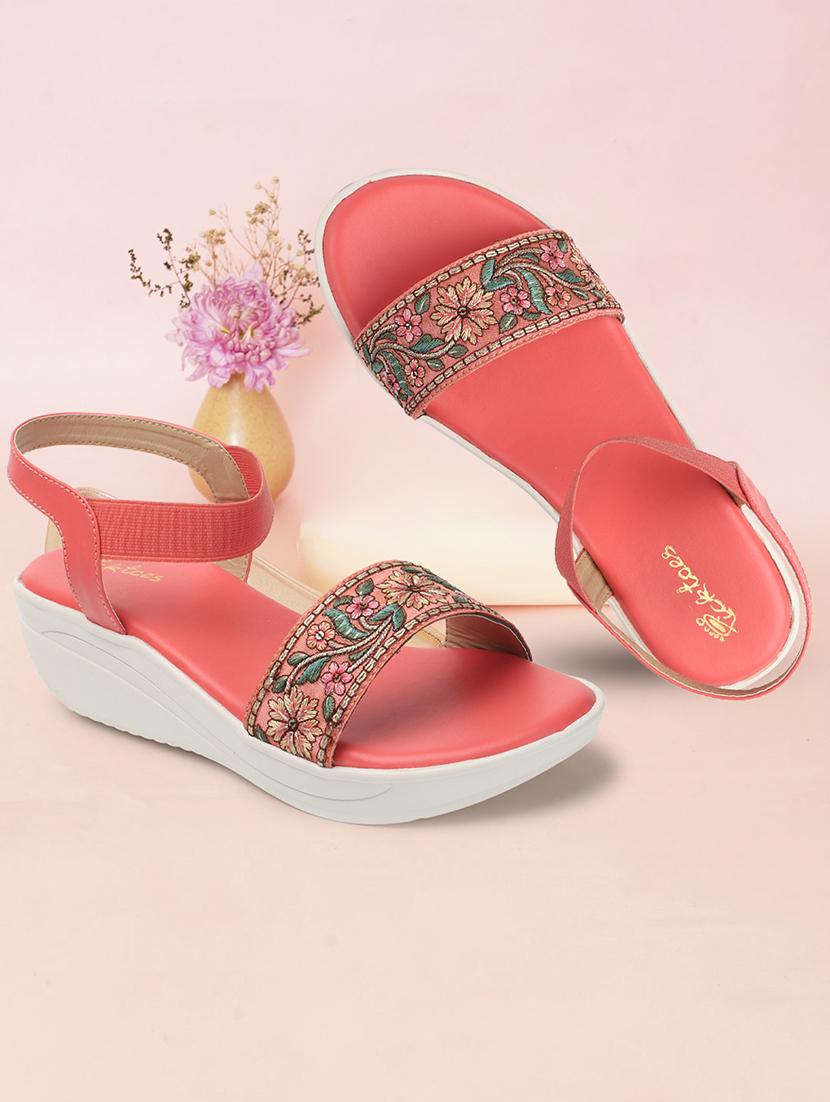 women embroidered ankle strap sandal - 21676688 -  Zoom Image - 0